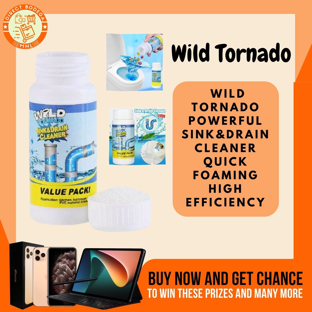 Wild Tornado Powerful Sink And Drain Cleaner Para sa baradong lababo at