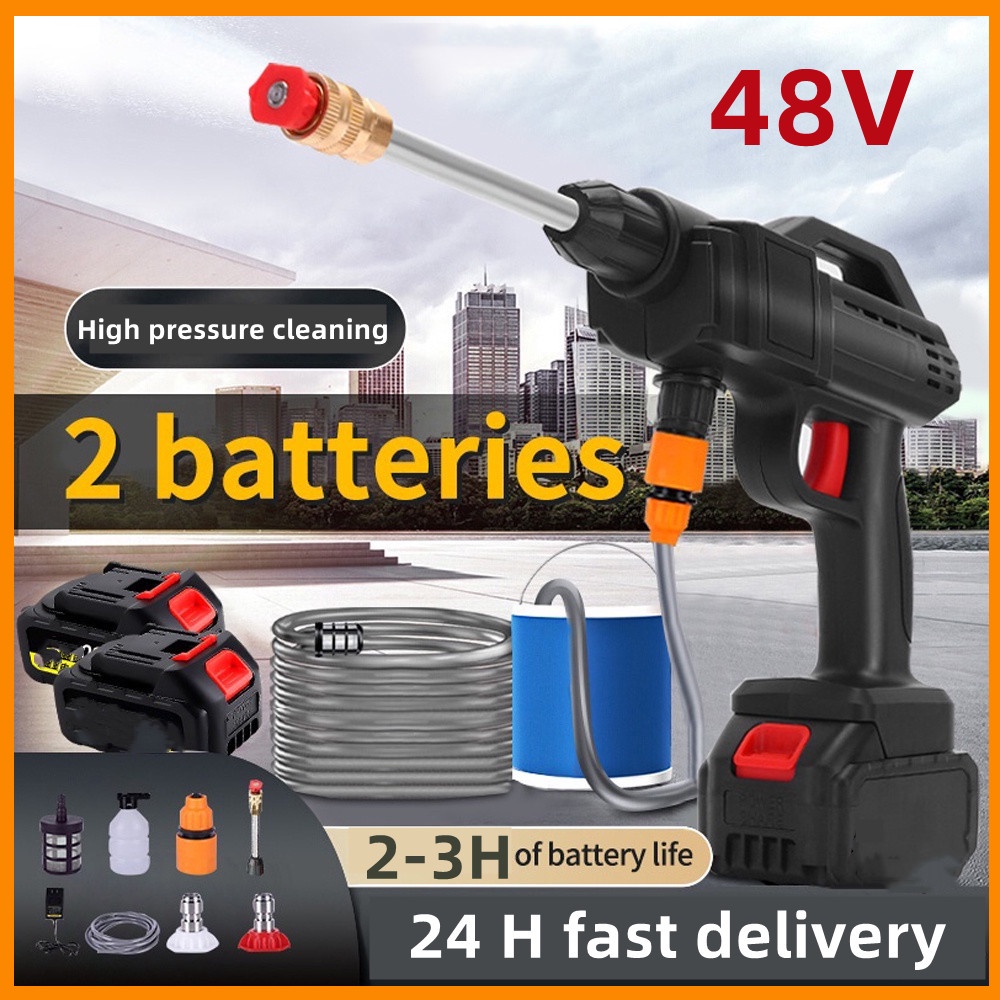 Pressure Washer Wireless Car Washer 48v Lithium Battery Portable Rechargeable High Clean Water 4464