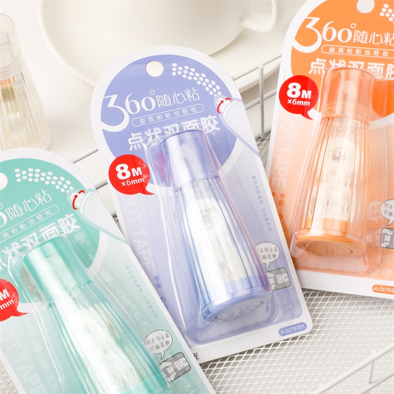 Creative 360° Rotatable Dotted DoubleSided Adhesive Tape Student