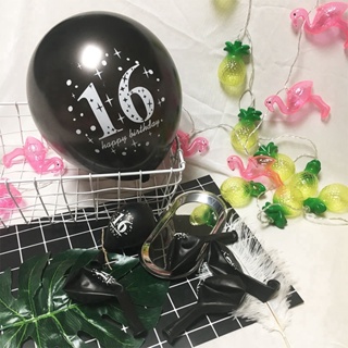㍿◊ALISONDZ 10PCS Balloons Adult Party Supplies 18th Happy Birthday Gold 12inch 18 Years Old Printed #8
