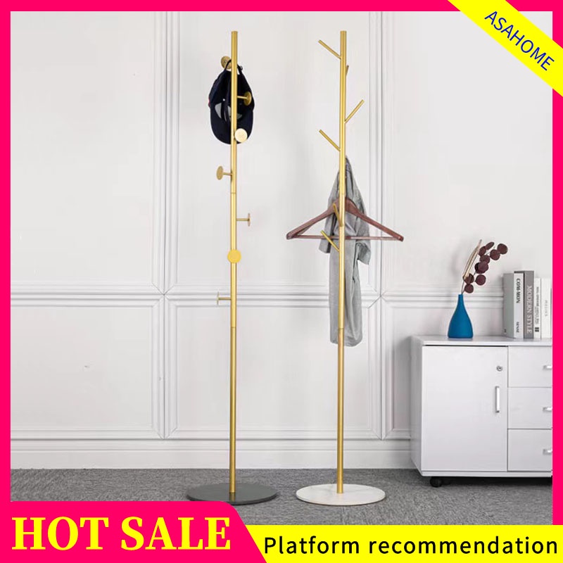 Coat rack floor marble metal coat rack living room storage rack simple