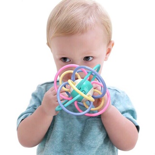 ED shop Baby Teething Toy Rattle Teether Soft Flexible Silicone Hand Ball manhattan toys