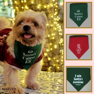 Christmas Statement Pet Bandana / Holiday Scarf for Dogs, Cats,etc (Santa Claus Elf Reindeer HoHoHo)