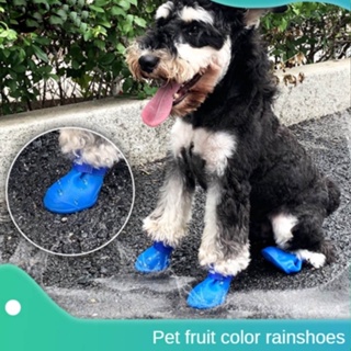 ┇✒4Pcs/set Rain Boots Pet Small Big Dog Cat Shoes Waterproof  Portable Anti Slip Dog Cat Rain Shoes