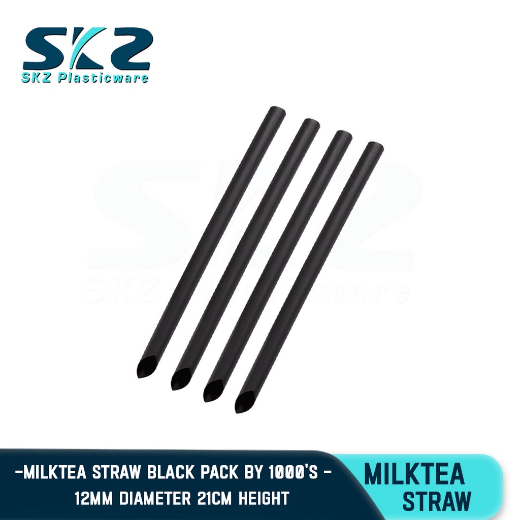 SKZ MILKTEA STRAW BLACK SERIES INDIVIDUALLY WRAPPED DISPOSABLE STRAW FOR MIKTEA AND SHAKES