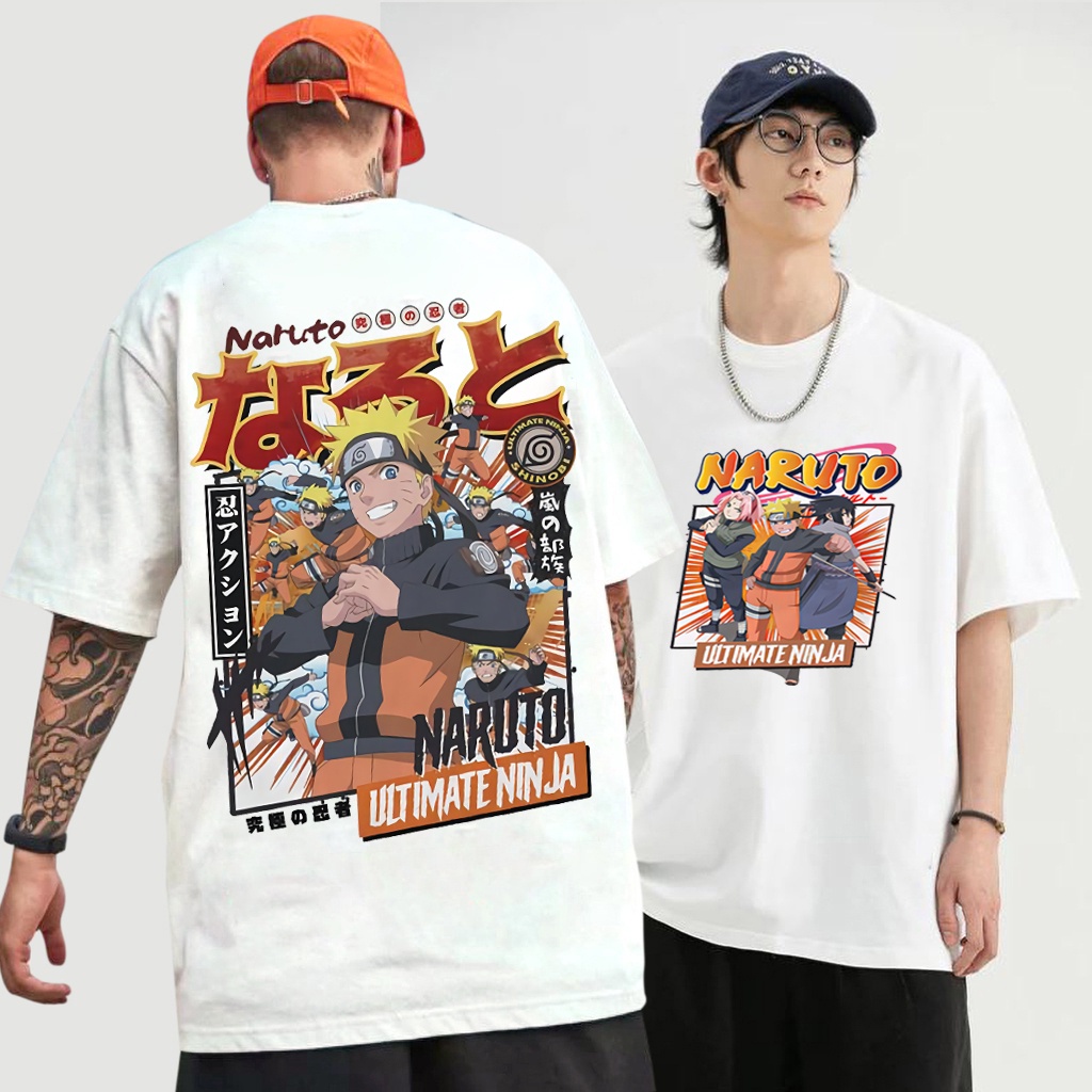 NEW Naruto Ultimate Ninja Manga Shirt Oversize White Tees Streetwear casual tops Summer New Style