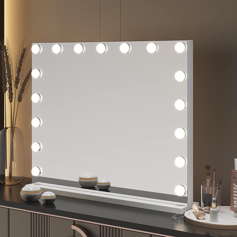 Large dressing table makeup mirror desktop led bulb smart with light top room home