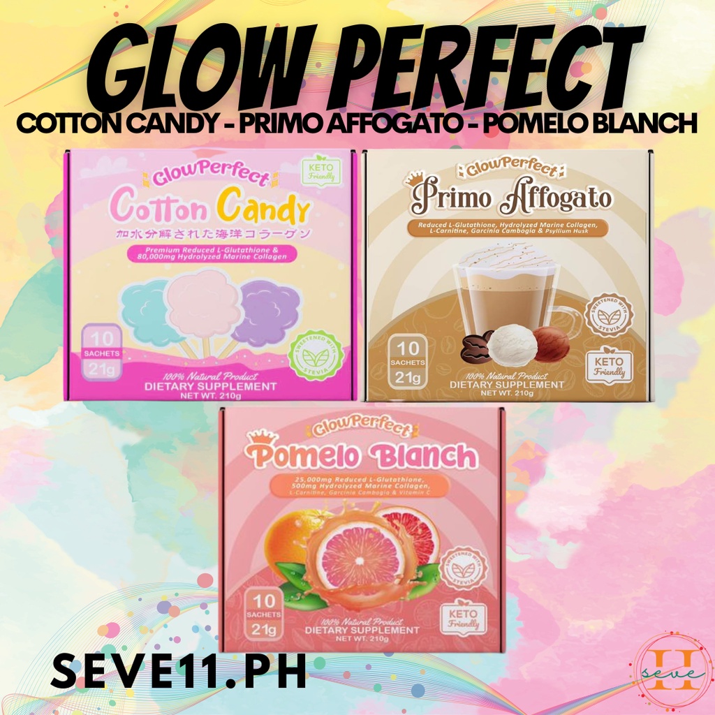 Glow Perfect Cotton Candy, Primo Affogato, Pomelo Blanch collagen