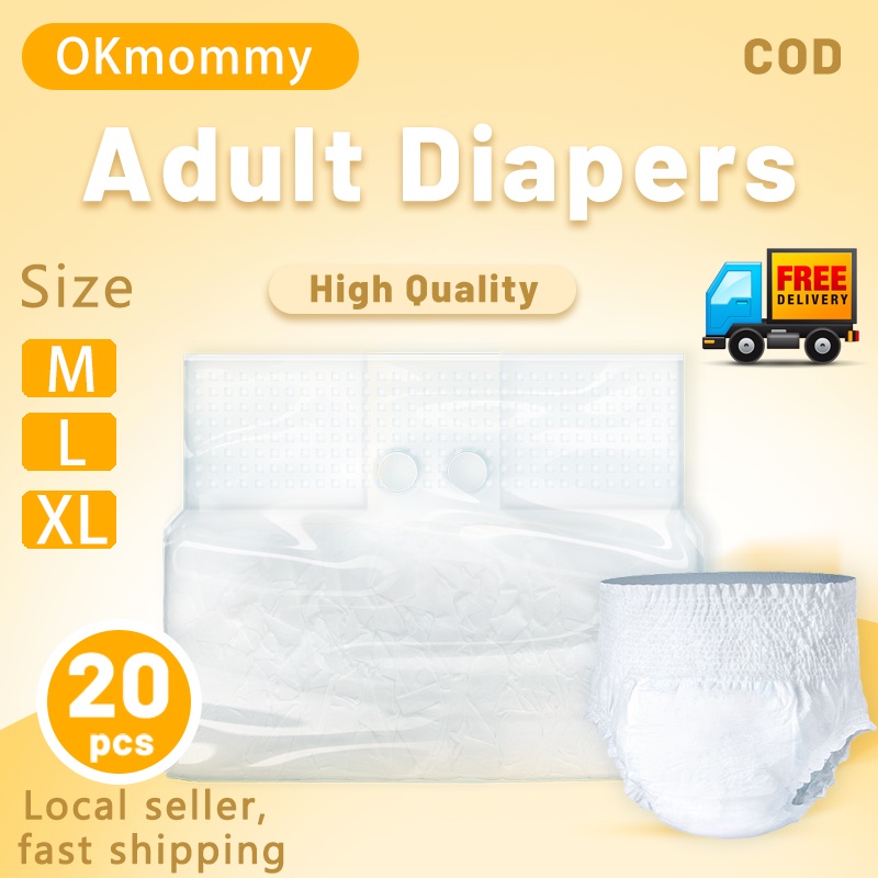 Okmommy Adult Diapers Pullup Pants M/L/XL 20 pcs Disposable Elderly