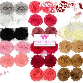 ❍۞Shabby Flowers Plain Frayed All Colors Sold Per 2 Pieces