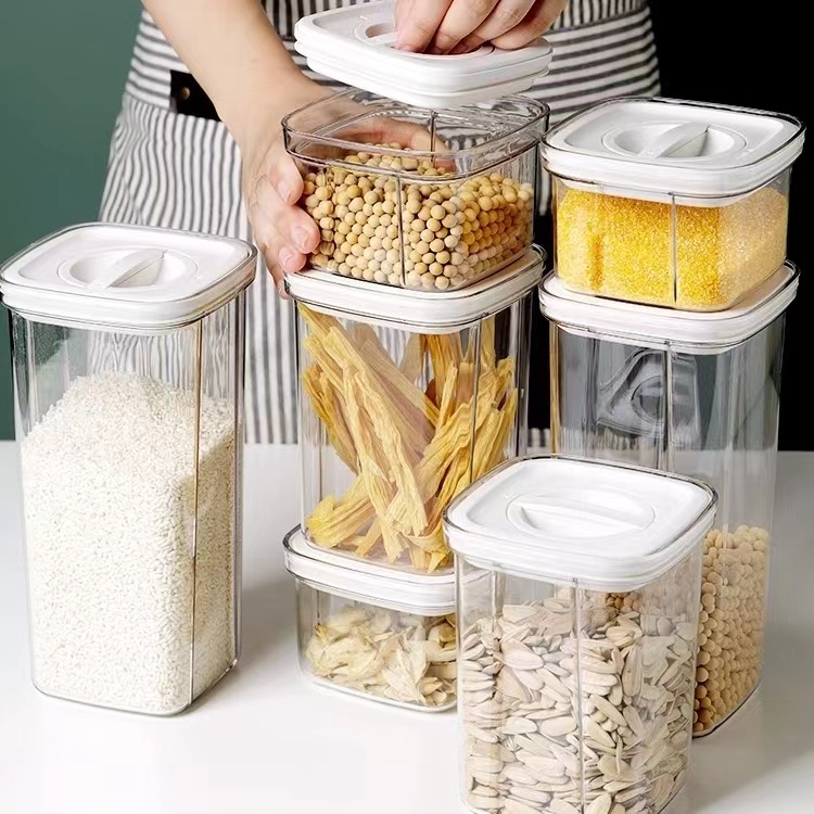 Airtight Container Easy Open Lock Lid Dry Food Storage Leak Proof ...