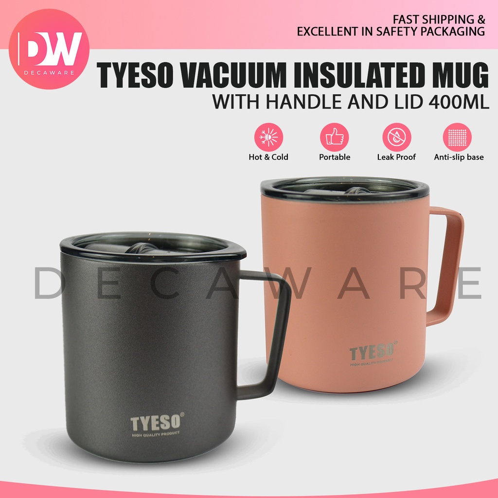 Tyeso Vacuum Insulated Mug With Handle And Lid 400ML Shopee Philippines