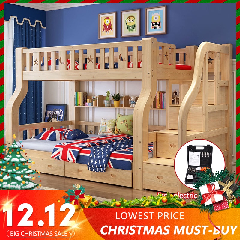 BAIERDI All solid wood motherandchild bed, bunk bed, child bed