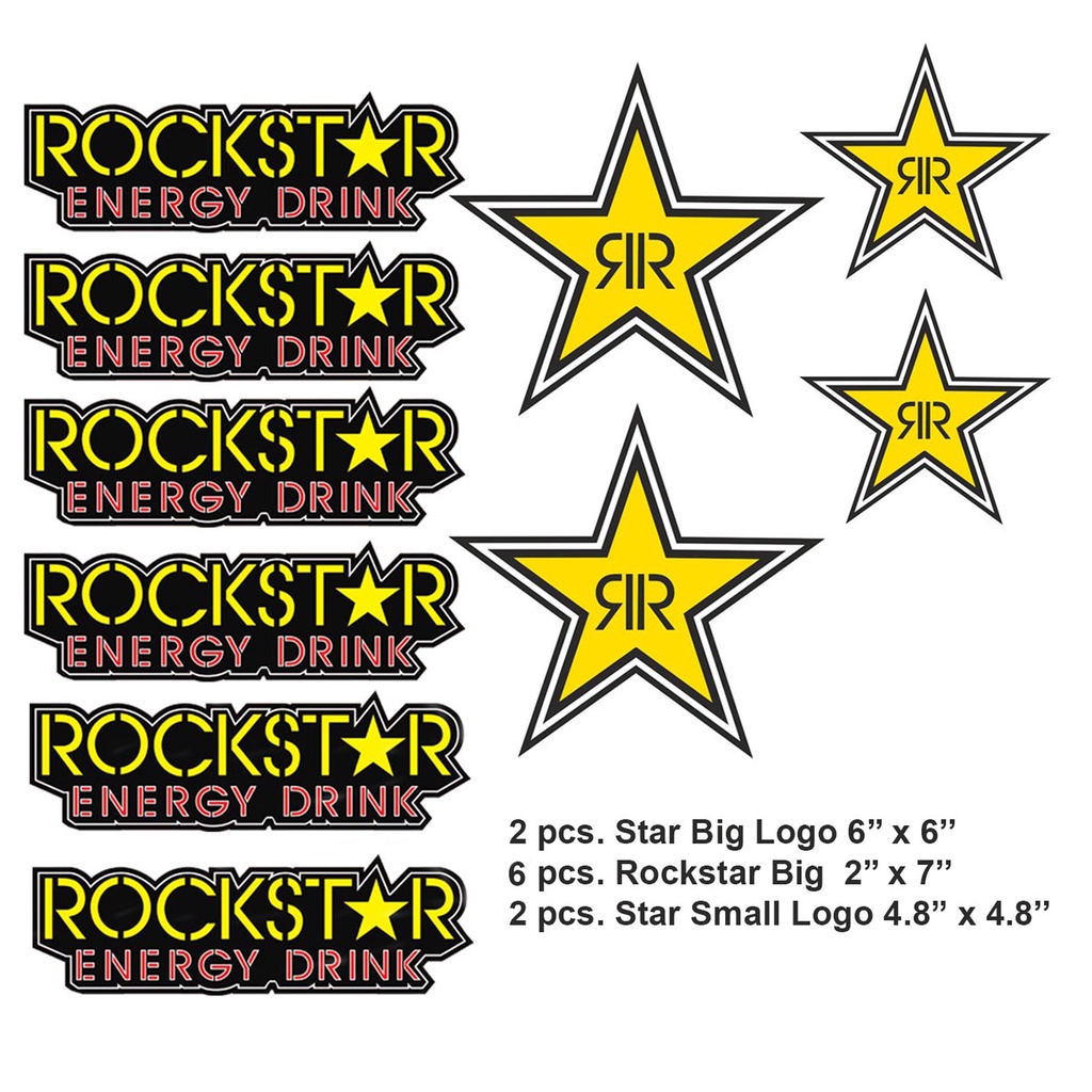 Rockstar Energy Drink Sticker Decal Set Logo Waterproof Long lasting