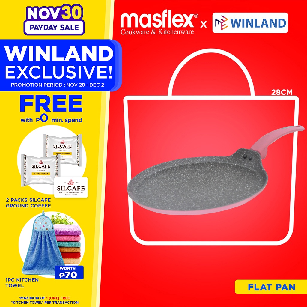 MASFLEX by Winland Spectrum Aluminum Non Stick Induction Multi Flat Pan 28cm NK-C29/PNK