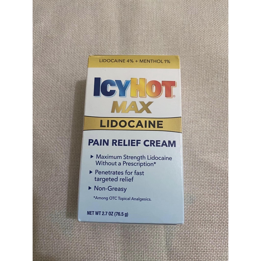 Icy Hot Max Strength Pain Relief Cream With Lidocaine Plus Menthol, 2.7