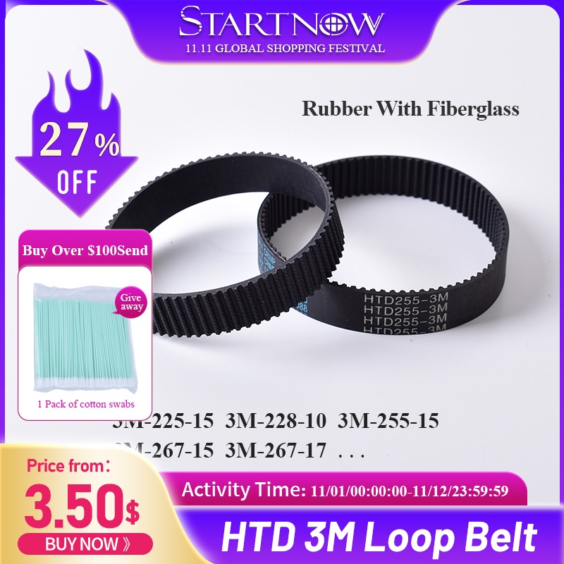 Startnow Htd 3m Rubber Closed Loop Timing Belt Transmission Belts 3m