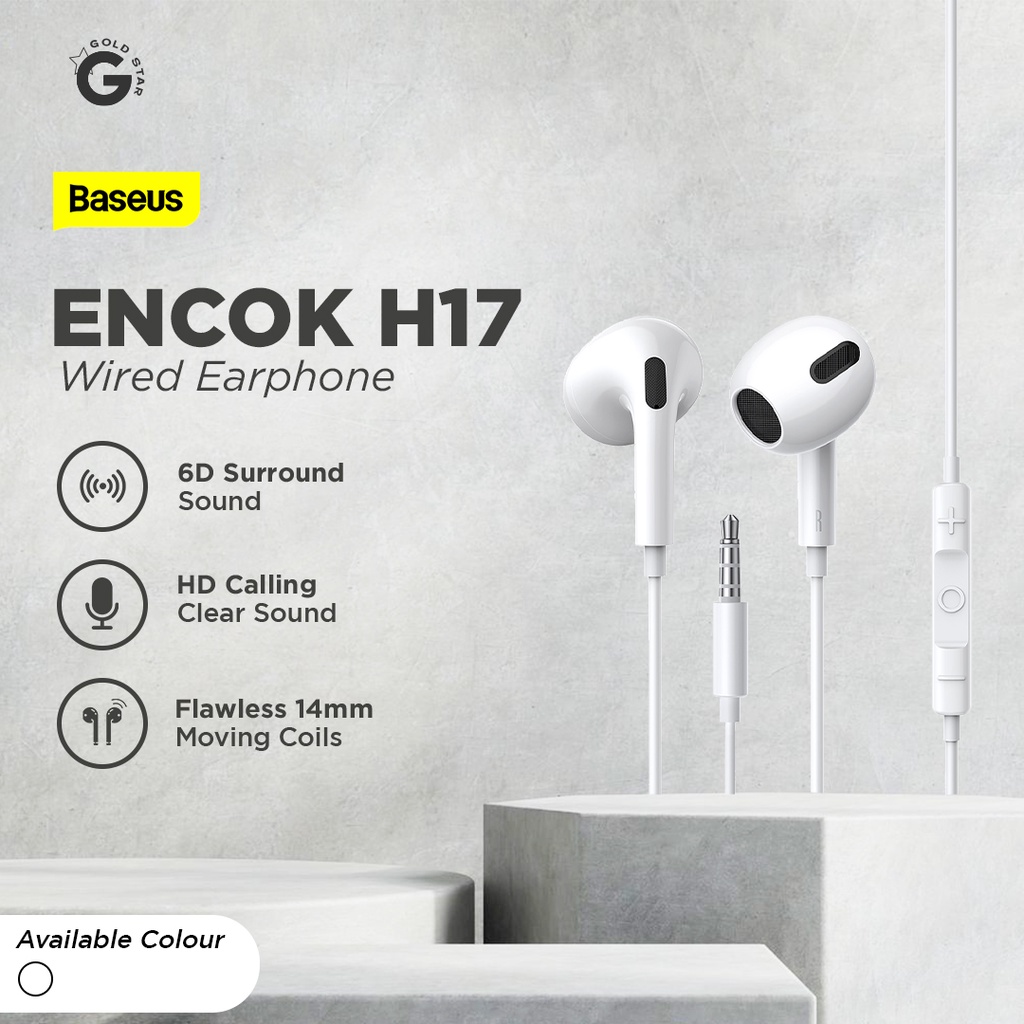 Baseus Encok 3.5mm Wired Earphone H17 | Shopee Philippines