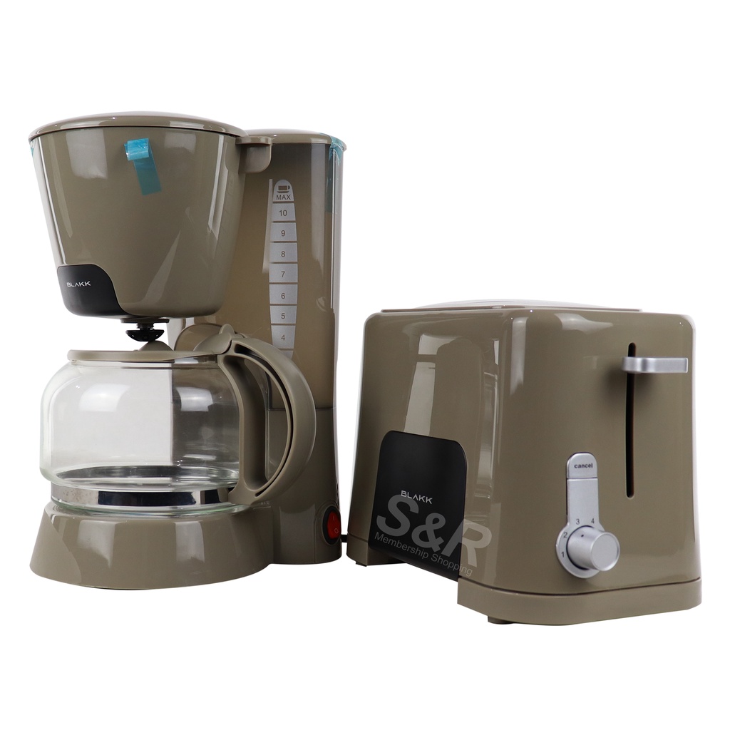 Blakk Breakfast Set Coffee maker and Popup Toaster 1 set Shopee