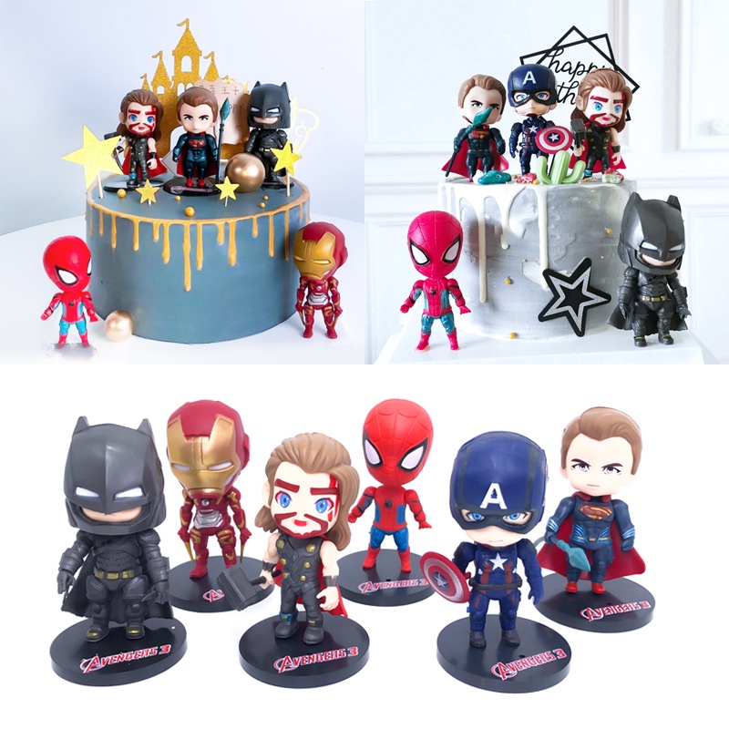 6 PCS/Set Spiderman Marvel The Avengers Justice league Alliance Doll Toys  Movie Series Action Figure Model Cake Topper new arrival LY | Shopee  Philippines