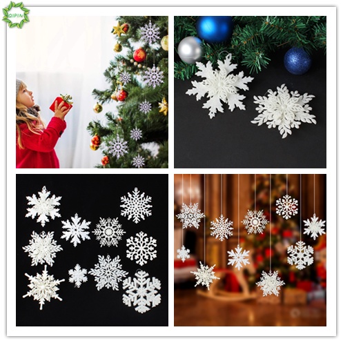 Cod Qipin 1/2/3pcs Christmas Tree Window White Snowflake Pendant Decor ...