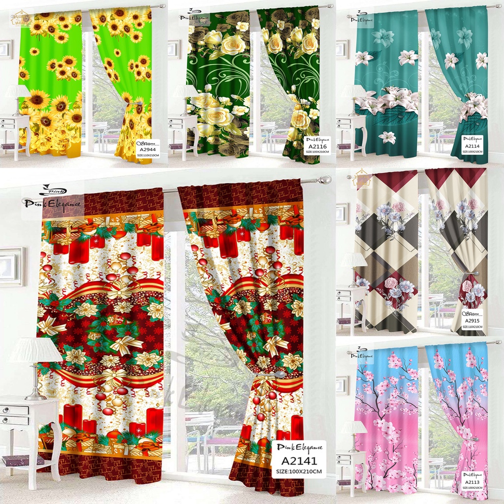 Pink elegance 1PC New Curtina 110x210cm Design Curtain For Window Door Room Home Decoration(No Ring)