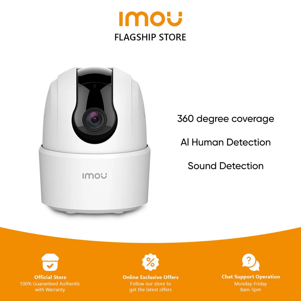 IMOU Ranger 2C 2MP/ 4MP, Pan & Tilt Wi-Fi CCTV, 3.6mm Fixed Lens, Smart ...