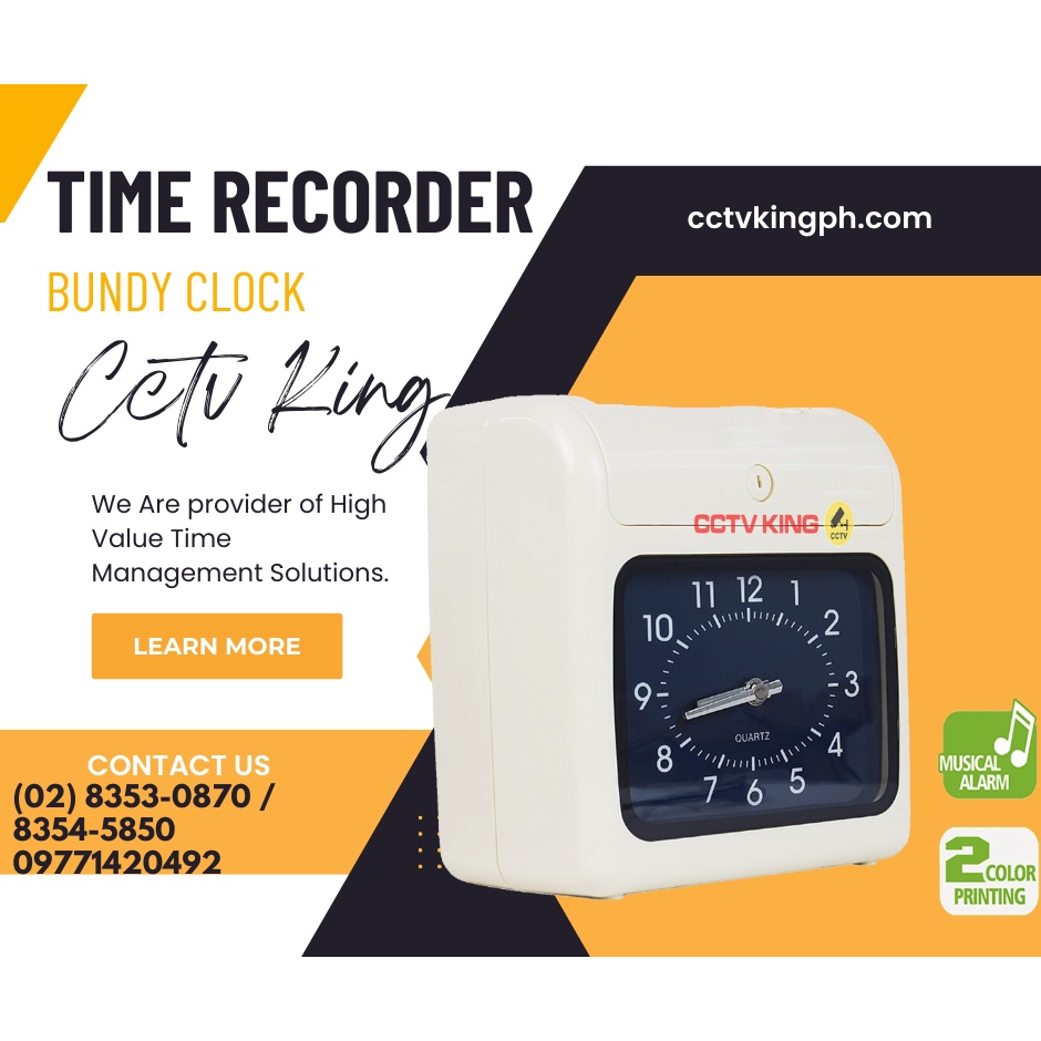 CCTV King Time Recorder, Bundy Clock, Time Attendance, Time Keeping