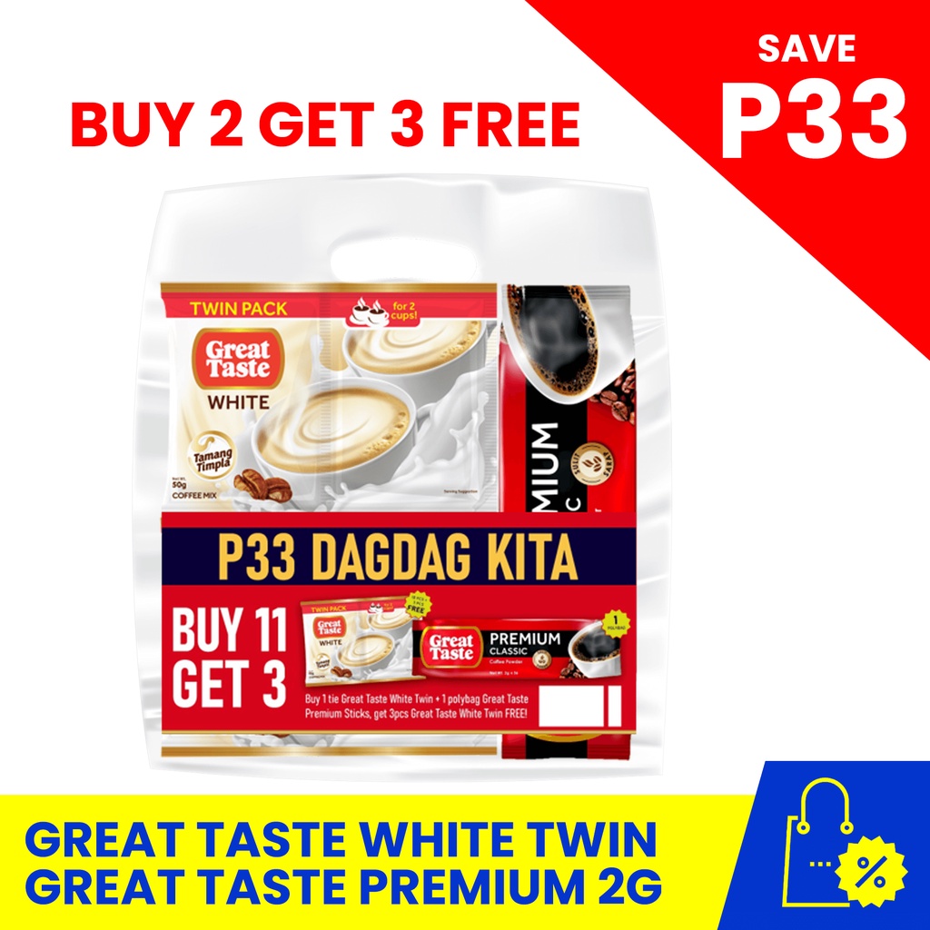BUY 2 GET 3 FREE: Buy 1 Tie GT White Twin and 1 Pack GT Premium 2g Get