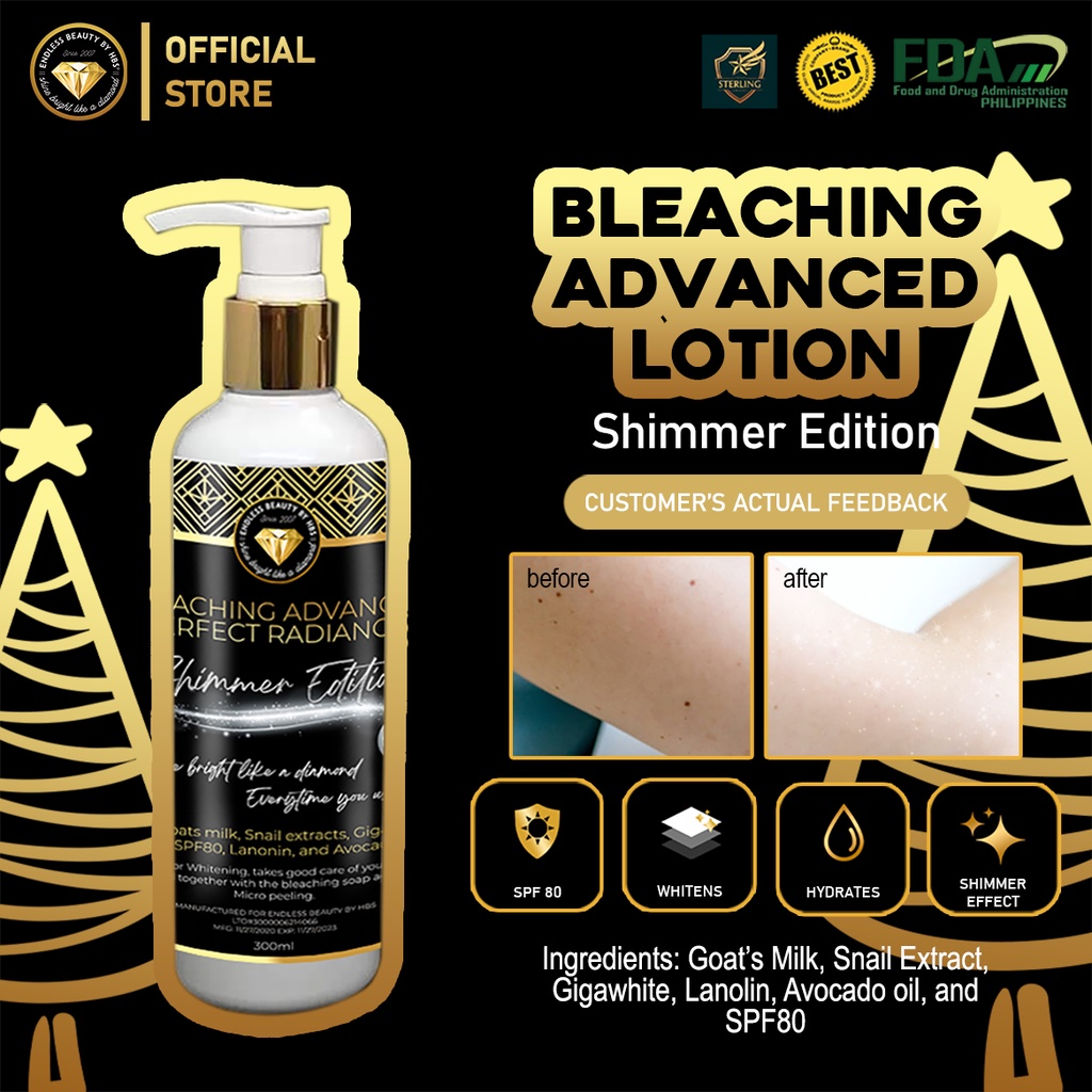 Whitening Body Lotion Bleaching with spf 80 with Shimmer Snail extracts