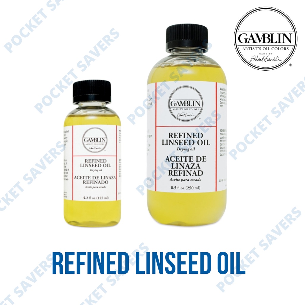 GAMBLIN Refined Linseed Oil 250 ml (Pale, Flow Improver, Slow Dry