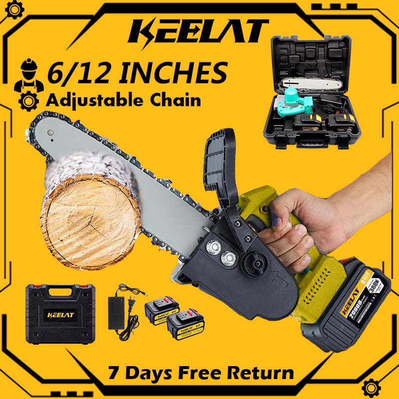 KEELAT 6 12 Inch Handheld Cordless Mini Chain Saw Wireless Electric