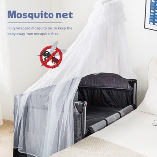Baby Crib With Mosquito Net And Playpen Crib Stitching Big Bed Security Assurance Foldable #8