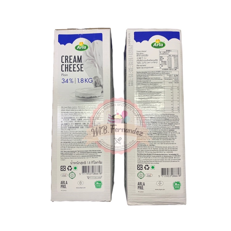 Arla Creamcheese Plain 34 / 1.8kg / Cream Cheese Shopee Philippines