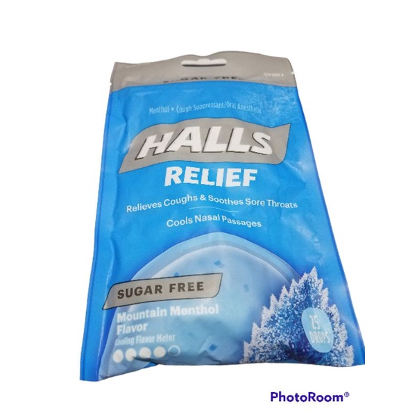 Halls Relief Sugar Free Mountain Menthol Flavor 25 Drops (from Usa) Exp 