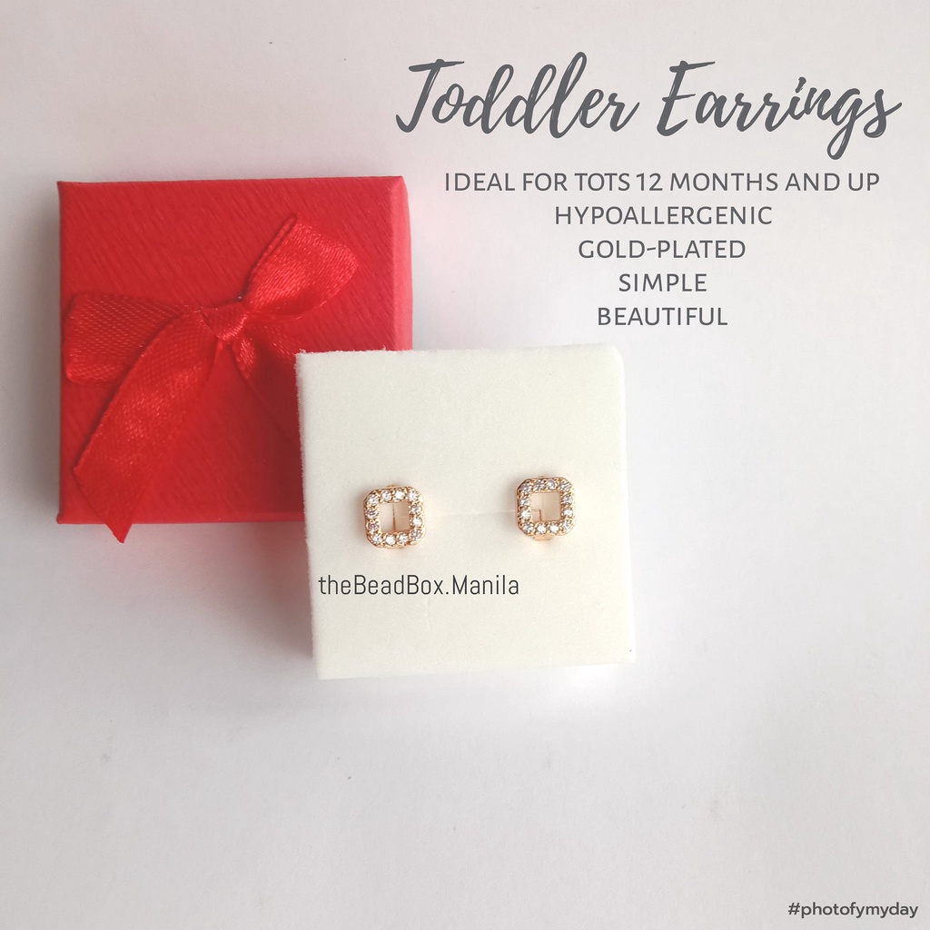 Hypoallergenic Toddler Kids Earrings (T11e) Shopee Philippines