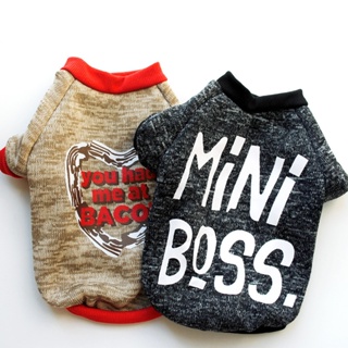 ┋✴Winter Fleece Pet Dog Clothes Fashion Letter Print Cats Dogs Sweater Chihuahua Clothing French Bul