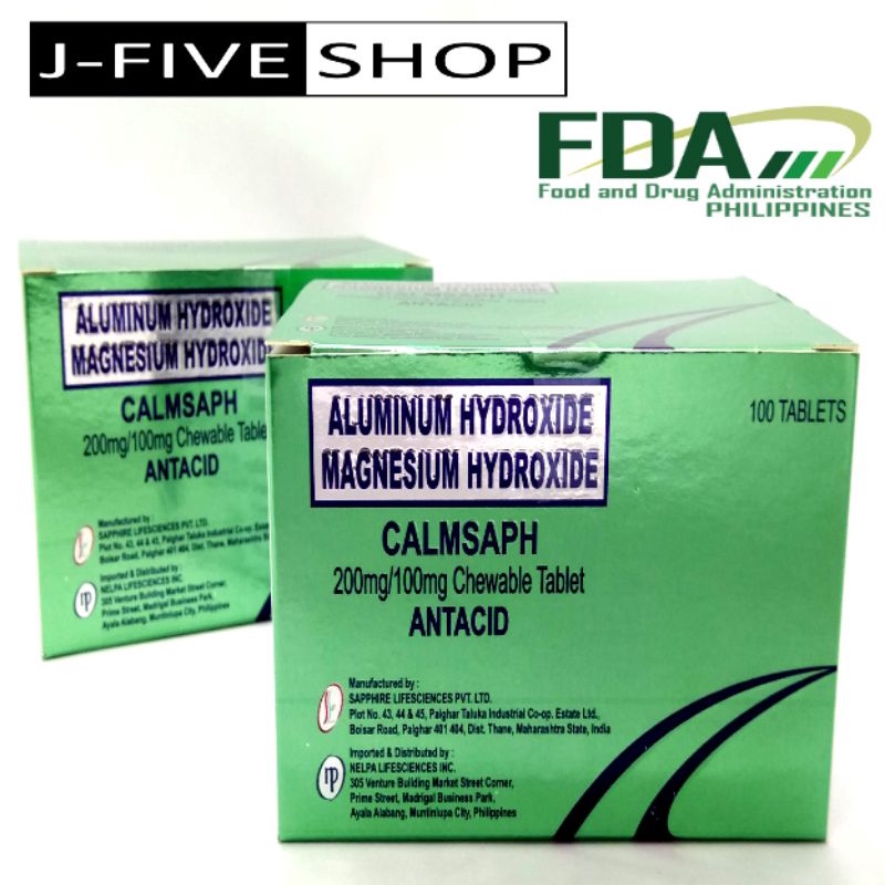 CALMSAPH Antacid Chewtab 200mg/100mg 100 Tablets Shopee Philippines