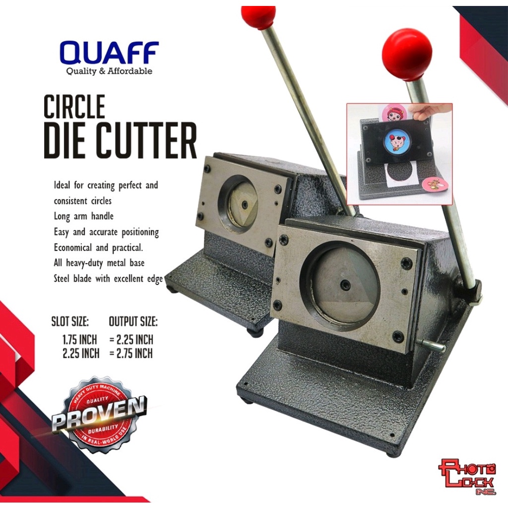 QUAFF Circle Die Cutter for Button Pin (2.25inch/1.75inch) | Shopee ...