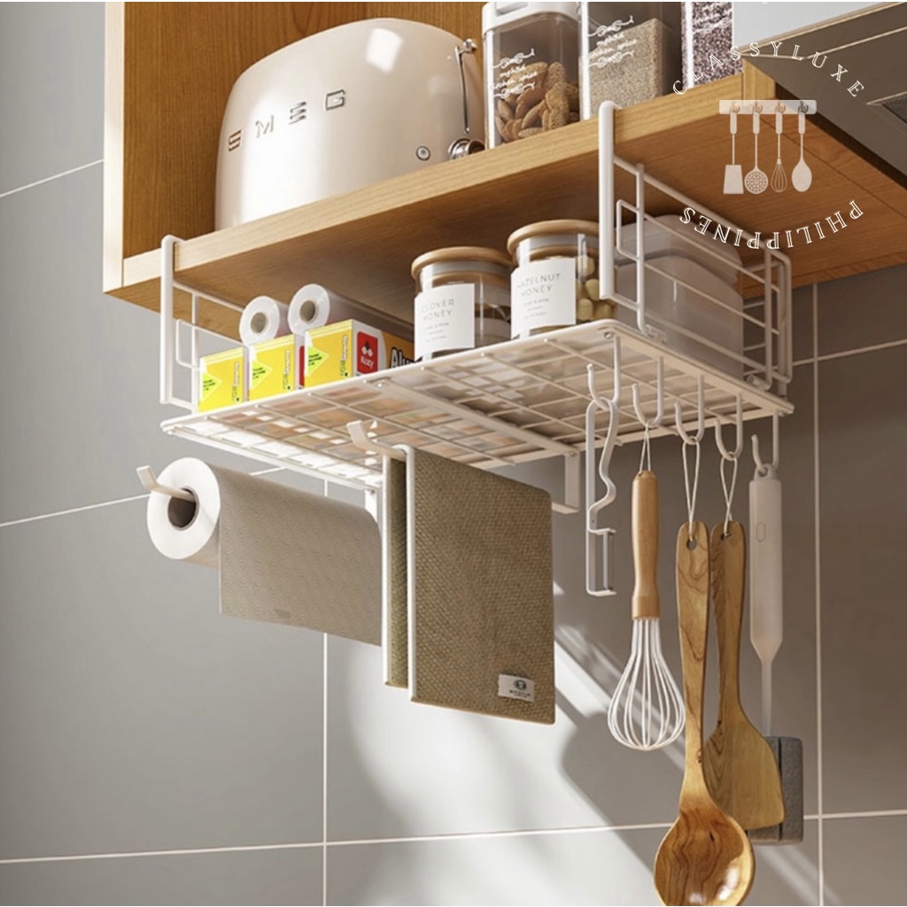Classy Luxe Kitchen Hanging Basket Rack Under Rack Home Iron