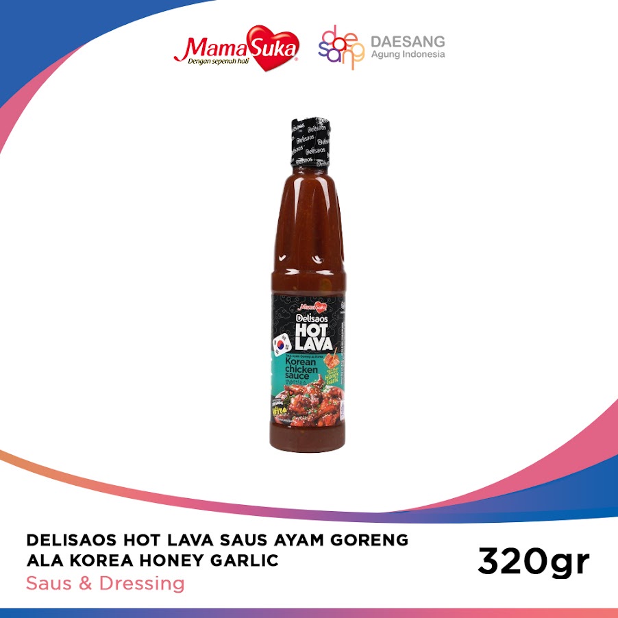 Delisaos Hot Lava Korean Honey Garlic Fried Chicken Sauce 320 Gr