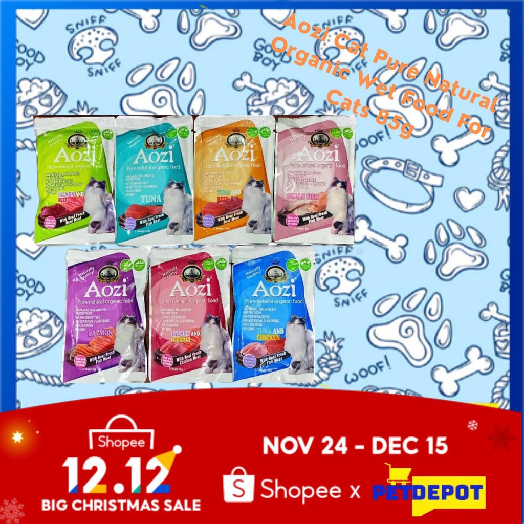 Aozi Cat Pure Natural Organic Wet Food For Cats Ocean Fish / Salmon 85g