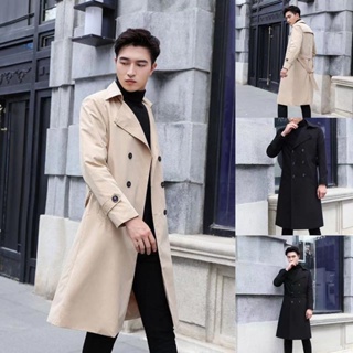 Autumn and winter new woolen coat men's long section slim trench coat winter clothes