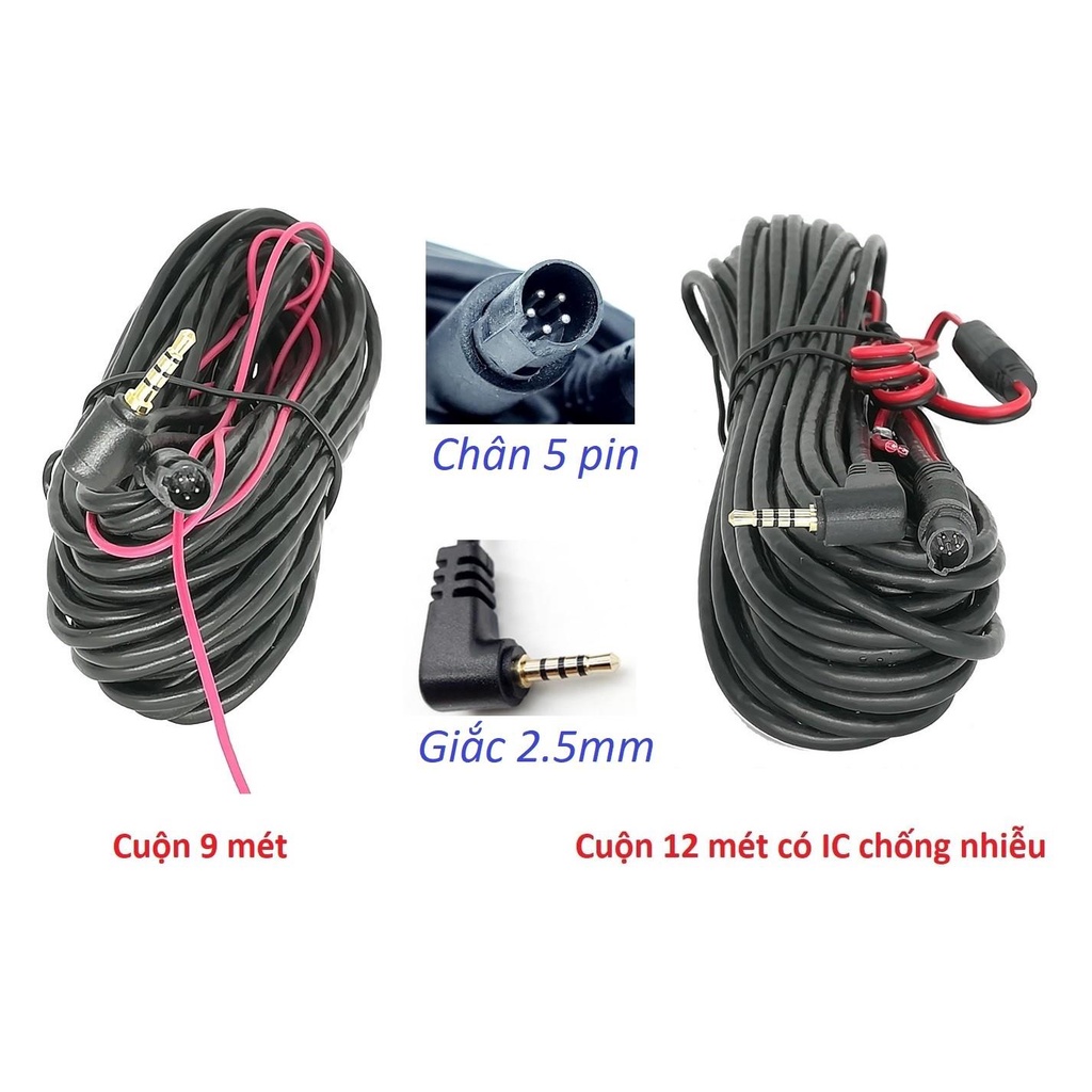 Reverse camera Cable Extension 9 Meters 12 Meters 2.5mm Jack 5 pin Of
