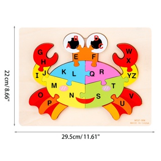 L5YF Alphabet Puzzle Toddler Learning Matching Animal Letter Block Puzzles Preschool Letter Color #6