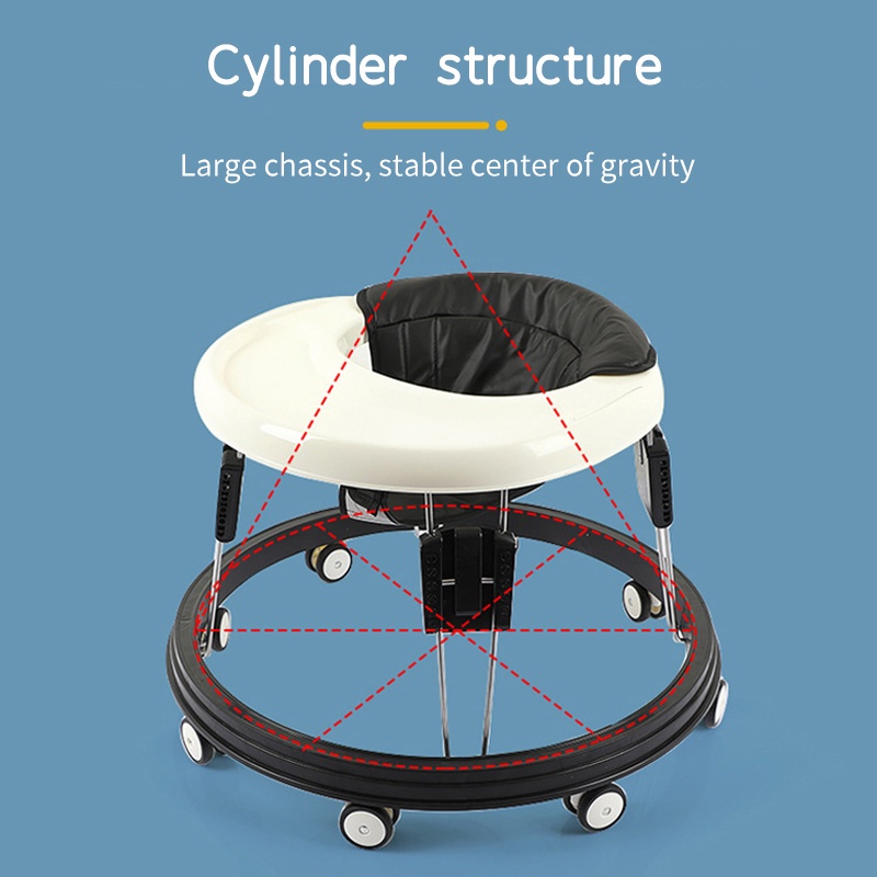 Baby Walker Adjustable Anti-roll Baby Learning Walking Anti-o-leg Walker for Baby Boy and Girl