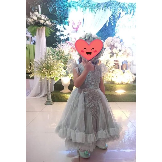 Sage green dress for kids flowergirldress Shopee Philippines
