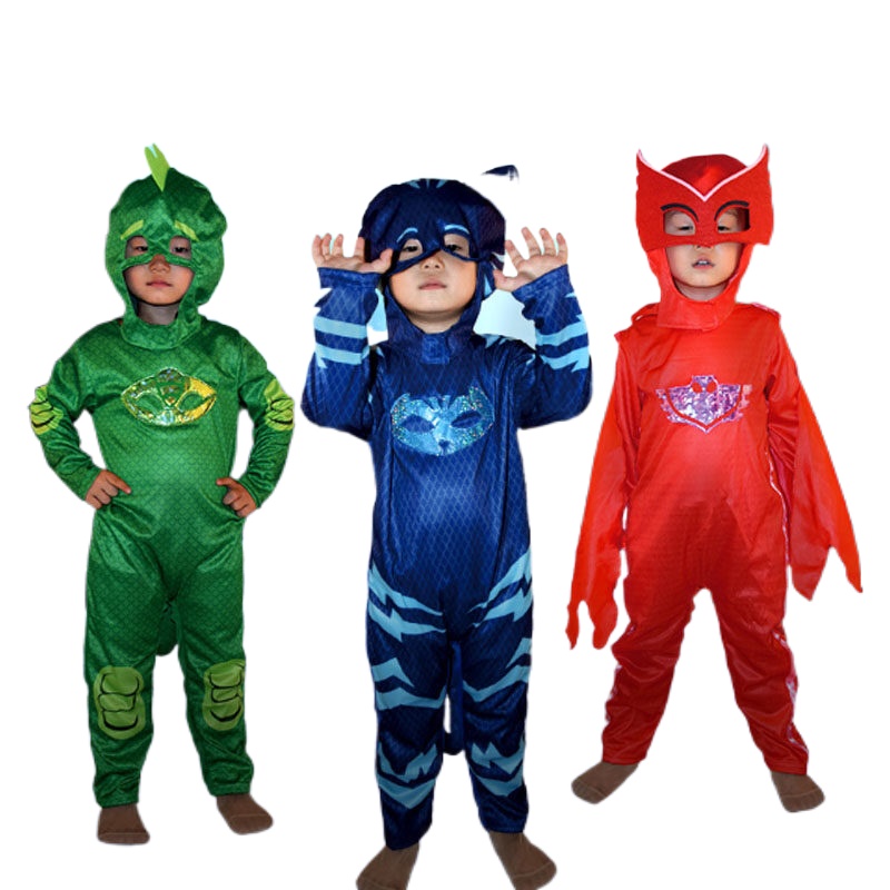 NEWCODAnime PJ Mask Cosplay Costume Catboy Owlette Gekko Kids Halloween