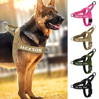 No Pull Personalized Dog Harness Reflective Front Clip Large Pet Walking Vest