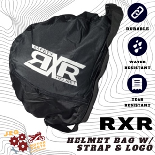 BLACK HELMET BAG FOR FULL-FACE HELMETS WITH EXTENDABLE STRAP (RXR) | JEG MOTOR PARTS #12